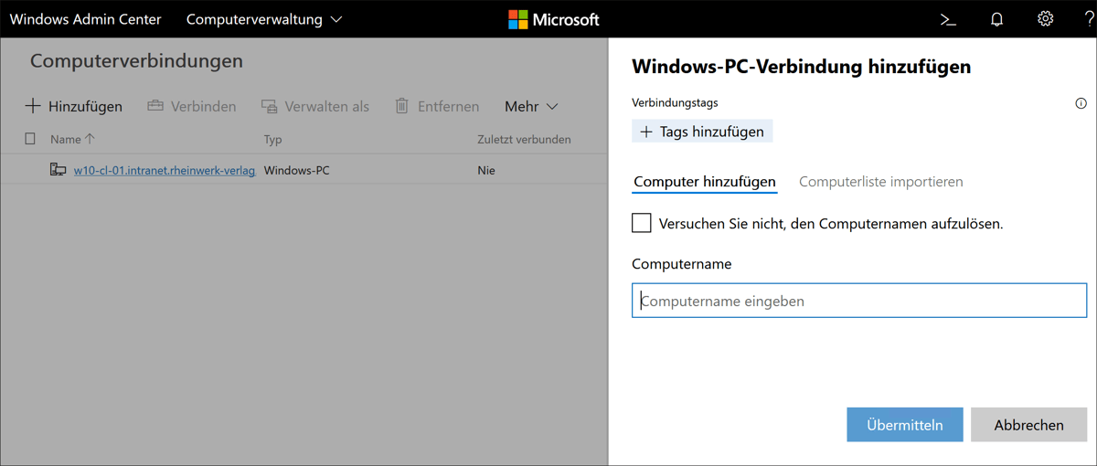 Hinzufügen von Windows-Clients