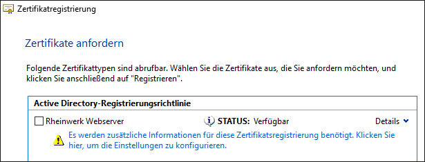 So fordern Sie ein Zertifikats für einen Webserver an.