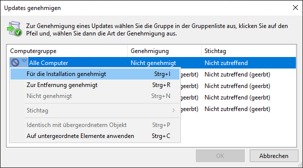 Updates genehmigen