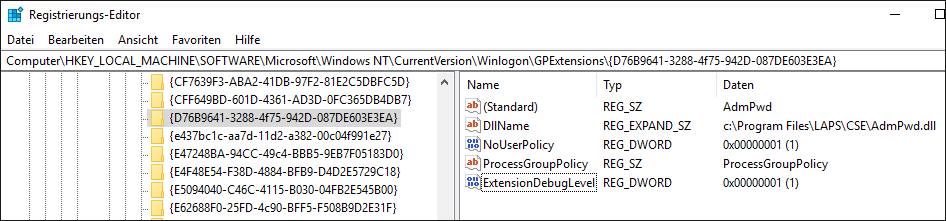 LAPS-Debug-Settings