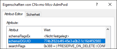 »Adsiedit«-Zugriff auf das Attribut »ms-Mcs-AdmPwd«