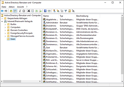 Active Directory Benutzer und Computer – Verwaltungskonsole