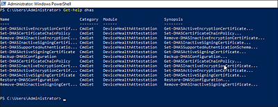 Cmdlets für das Modul Device Health Attestation