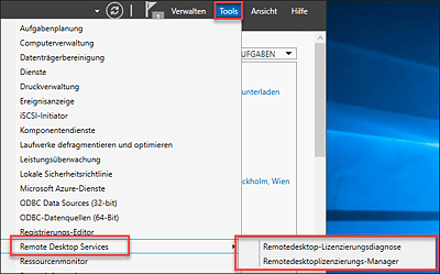 Verwaltungskonsolen für das Lizenzmanagement