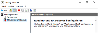 Routing und RAS-Verwaltungskonsole für den Rollendienst »Routing«