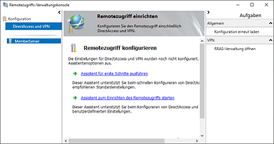 Die Verwaltungskonsole für den Remotezugriff