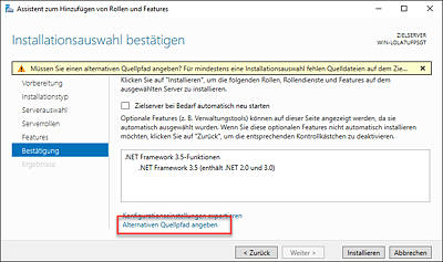 .NET Framework 3.5-Installation