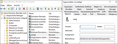 Anzeige des »krbtgt«-Kontos