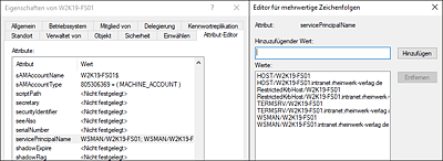 Das »servicePrincipalName«-Attribut eines Computerkontos