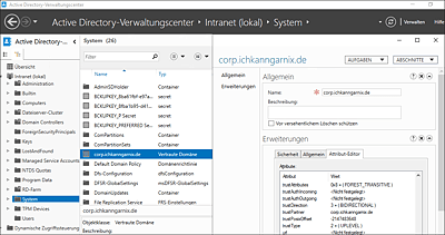 »Trusted Domain Object« für die Gesamtstruktur »corp.ichkanngarnix.de«