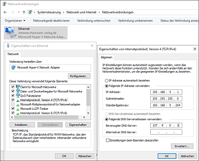 Anpassung des DNS-Server-Eintrags auf dem heraufgestuften DC