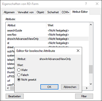 Das Attribut showinAdvancedViewOnly