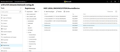 Remoter Registry-Zugriff durch das Windows Admin Center