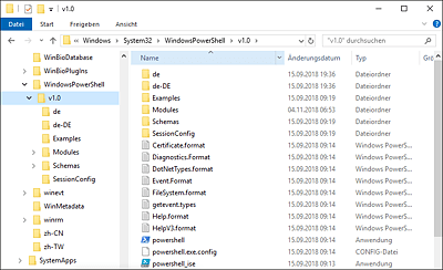 Speicherort der Binärdateien für die PowerShell