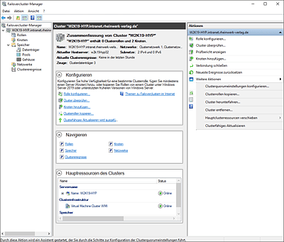 Clusterquorumeinstellungen im Failovercluster-Manager