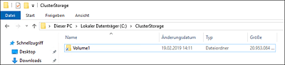 Anzeige der Verknüpfung zum Cluster Shared Volume