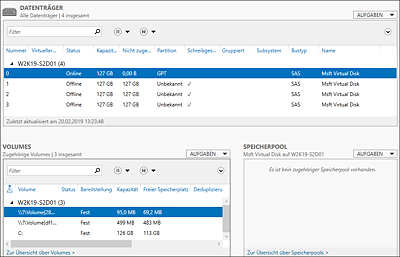 Übersicht der Datenträger vor der Vorbereitung