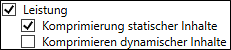 Sie können die Komprimierung von Inhalten aktivieren.