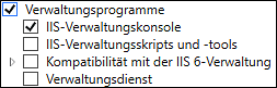 Übersicht der Verwaltungsprogramm-Rollendienste des IIS