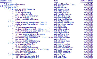 Ein Teil der Rollen der »Webserver«-Rolle