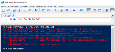 Ausführen eines Skripts bei aktivierter ExecutionPolicy