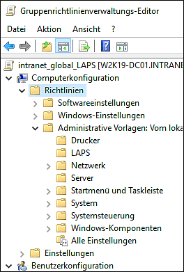 LAPS in den administrativen Vorlagen