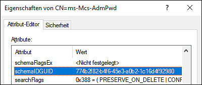 »Adsiedit«-Zugriff auf das Attribut »ms-Mcs-AdmPwd«