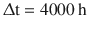 $${\Updelta}\mathrm{t}=4000\,\mathrm{h}$$