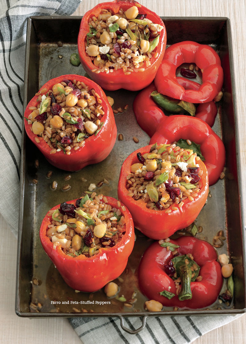 Farro and Feta–Stuffed Peppers