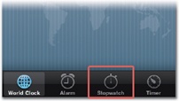 Buttons in screen-topping navigation bars (left) have tap areas much larger than their visual footprint. The active tap areas are outlined in red here and span the entire height of the navigation bar, reaching horizontally to the title text. Similarly, icons in screen-bottom tab bars (right) have tap areas that extend several pixels above the tab bar's visible outline.