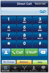 Call Global App and Skype both include phone keypads with buttons that press right up against the tab bar. Call Global (left) makes things especially difficult by making the adjacent buttons narrow and tough to hit, with frequent missed taps. When you want to see your balance, a mistaken tap sweeps you away to the app's World Call screen. In Skype (right), the problem is less pronounced because the big buttons are tough to miss.