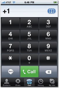 Call Global App and Skype both include phone keypads with buttons that press right up against the tab bar. Call Global (left) makes things especially difficult by making the adjacent buttons narrow and tough to hit, with frequent missed taps. When you want to see your balance, a mistaken tap sweeps you away to the app's World Call screen. In Skype (right), the problem is less pronounced because the big buttons are tough to miss.