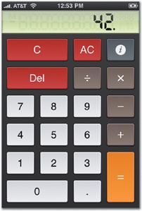 PCalc offers several keypad layouts, each tailored to specific calculation categories. PCalc's Basic and Engineering layouts are shown here.