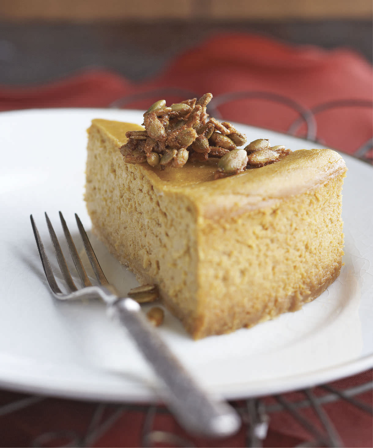 Pumpkin Spice Cheesecake with Sugared Pepitas