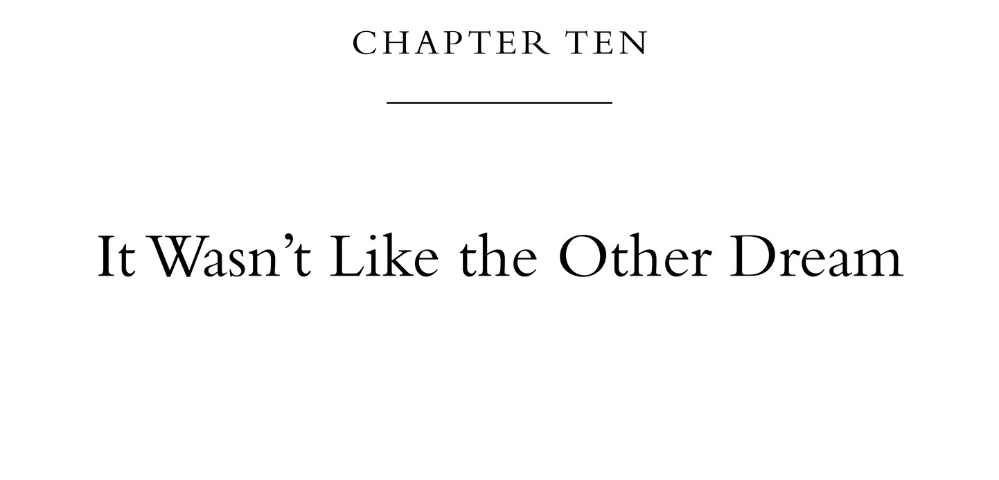 Chapter Ten It Wasn’t Like the Other Dream