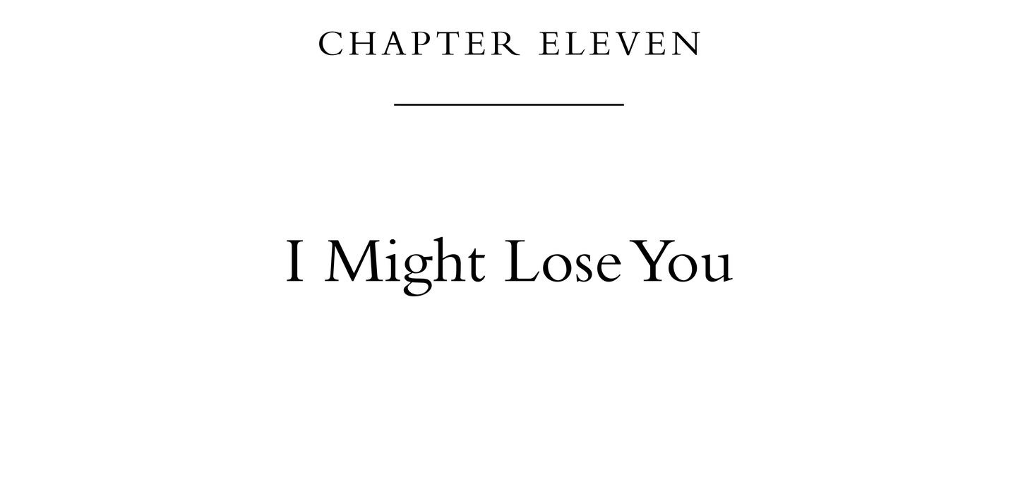 Chapter Eleven I Might Lose You