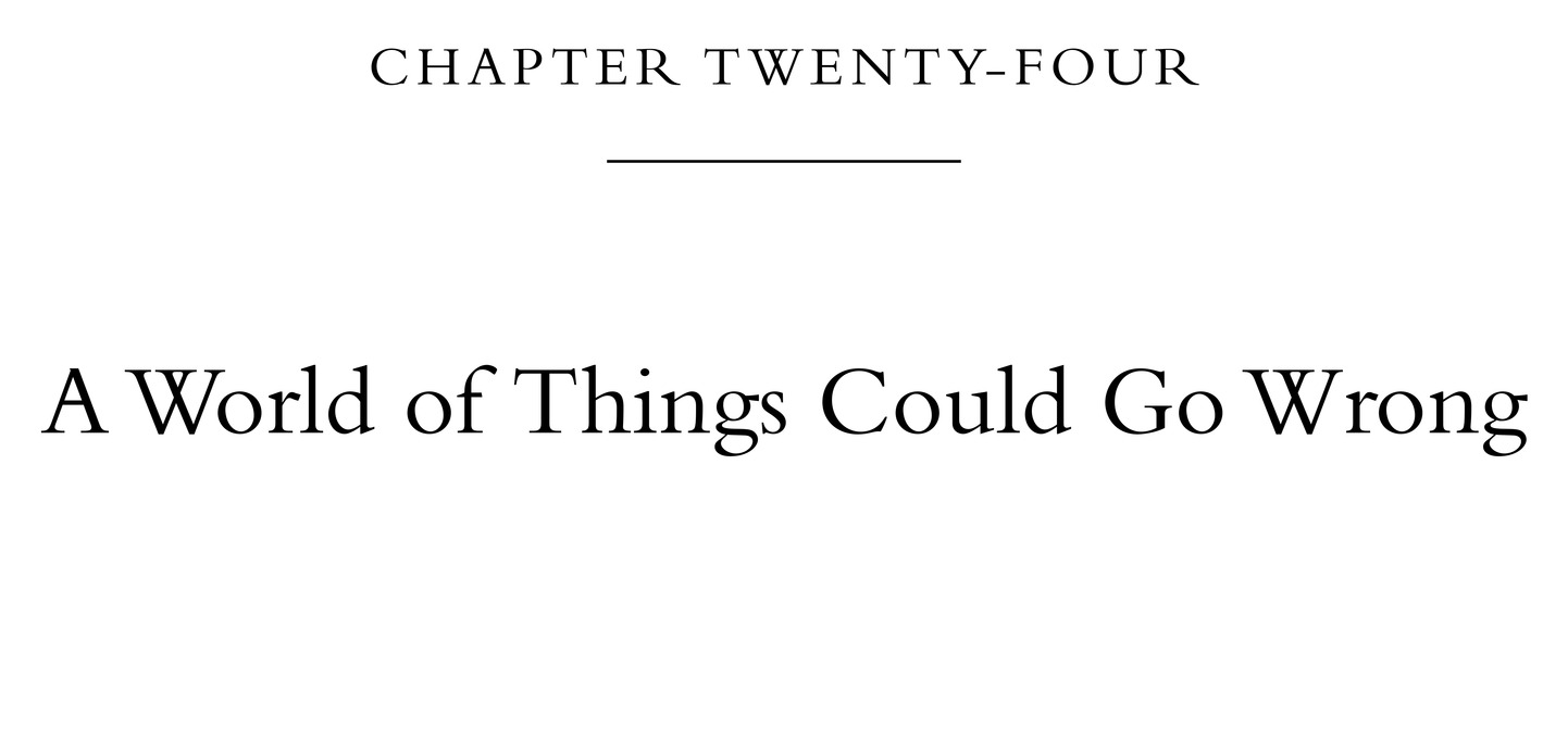 Chapter Twenty-Four A World of Things Could Go Wrong