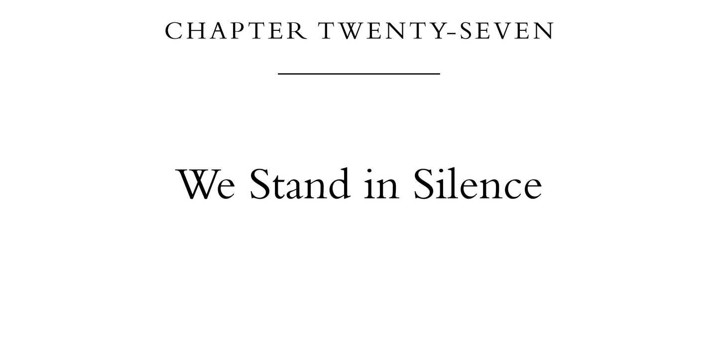 Chapter Twenty-Seven We Stand in Silence