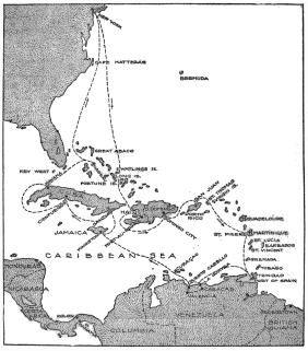 Map of the Caribbean Sea