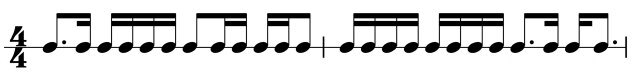 In four-four, note values that are smaller than the eighth note are grouped as one quarter note (one beat) at a time