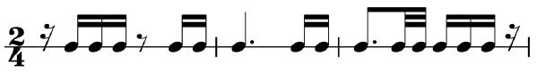 Beams begin on the stronger beat unless preceded by a dotted note or a rest