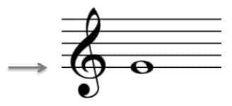 The G clef on the lowest note