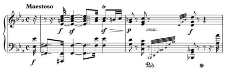 Audio Example 25.1: Beethoven: Piano Sonata no.32, 1st movement, measures 1, 2