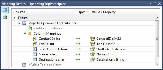 Mapping the new entity to the new virtual table