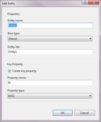The Add Entity dialog from the Designer’s context menu
