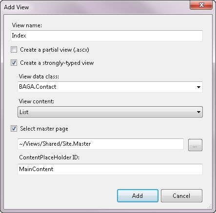 MVC’s Add View Wizard