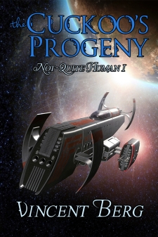 "The Cuckoo's Progeny" cover featuring a futuristic spaceship leaving a planet.