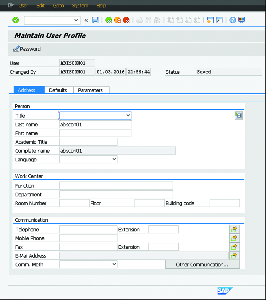 Address Tab