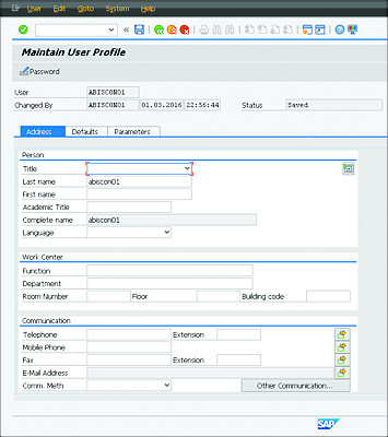 Address Tab