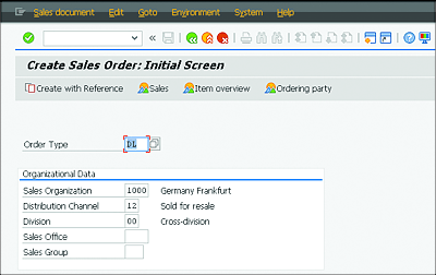 Creating a Sales Order
